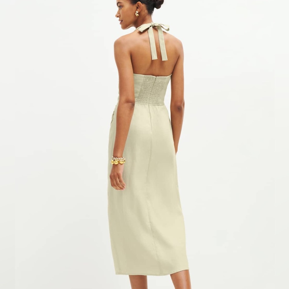 Reformation Solana Green Linen Dress - Picture 2 of 12
